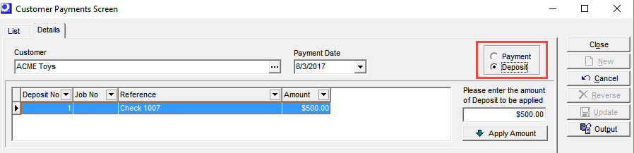 Menu_AR_CustomerPayment_DepositSelectionHeader