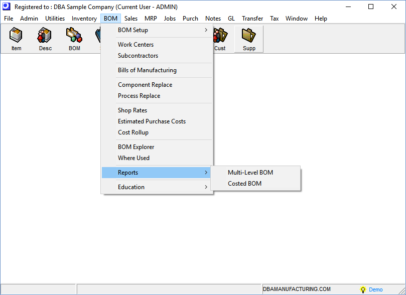 Menu_BOM_Reports