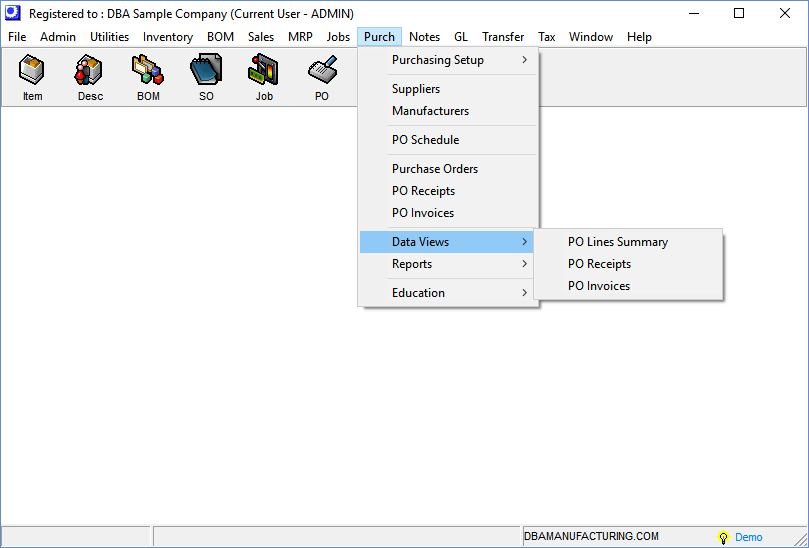 Menu_Purch_Dataviews