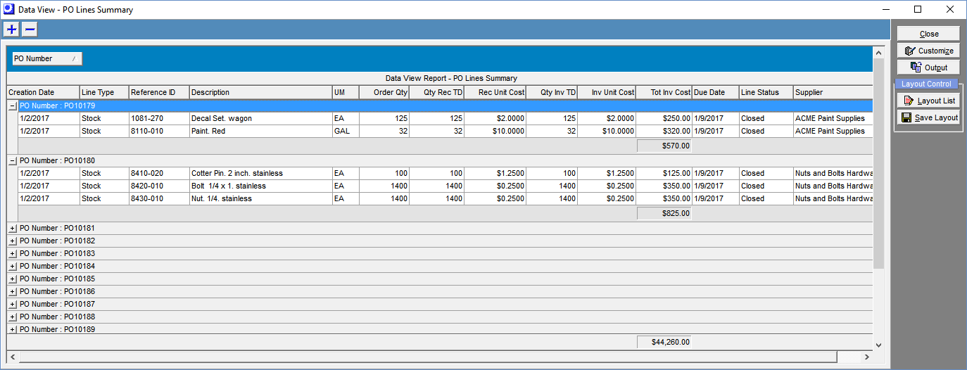 Menu_Purch_DataViews_POLinesSummary