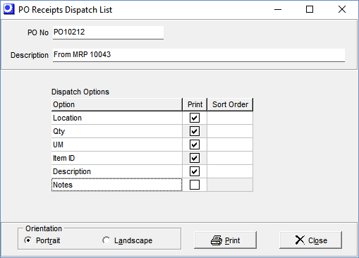 Menu_Purch_POReceipt_BatchHistory_DispatchSelection