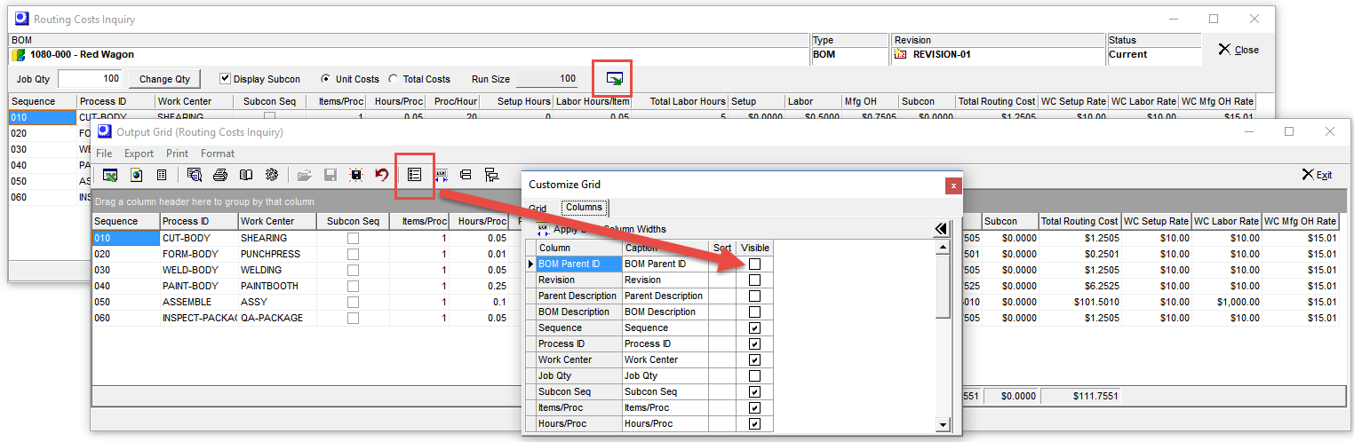 RoutingCostsSummaryCustomize