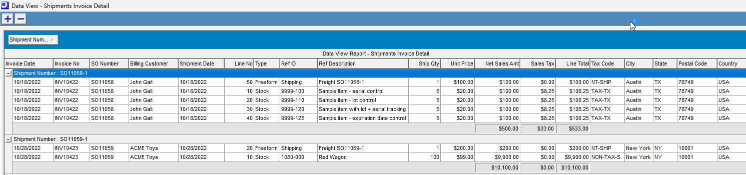 Sales_DataView_ShipmentsInvoiceDetail