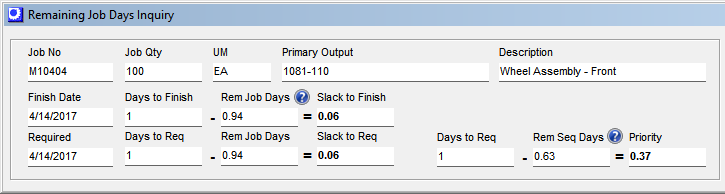 WorkCenterScheduleRemainingJobDaysInquiry